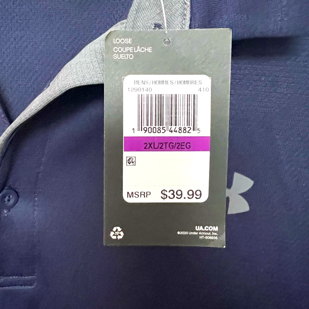 Under Armour Mens Loose Short Sleeve Golf Polo Shirt 2XL XXL UA